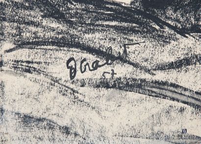 null CRABIT Daniel (XIX-XXème siècle)
La grange
Fusain sur papier
Signé en bas à...