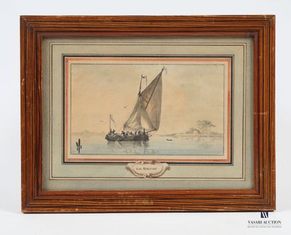 null HACCOU Lodewijk Gillis (1792-c.1830)
Marine
Aquarelle sur papier contrecollé...