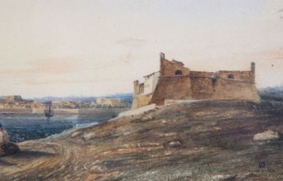 null GARNERAY Louis Ambroise (1783-1857)
La ville de Nice vue depuis le fort du Mont...