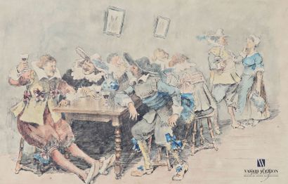 null PILLE Charles Henri (1844-1897)
Scène de jeu de boule - Scéne de beuveurie
Deux...