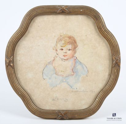 null BURNHAM Anita Willets (1880-?)
Portrait de Louis enfant
Technique mixte 
Titré,...