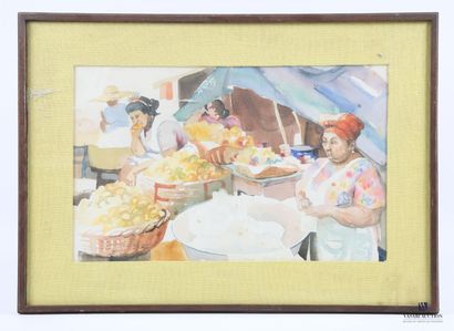 null 20th century foreign school
The Market 
Watercolor 
Size: 31.2 x 39.8 cm on...