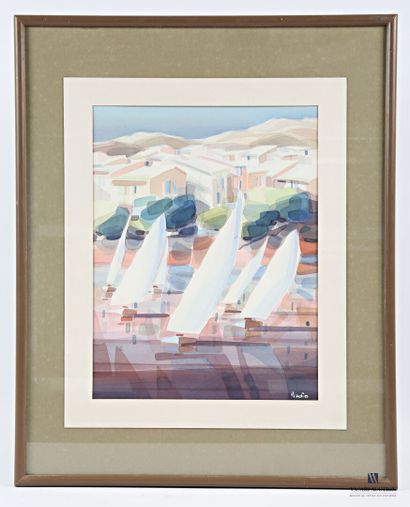 null NADIA (20th-21st century)
Regatta in the port of Avalon
Watercolor on paper
Signed...