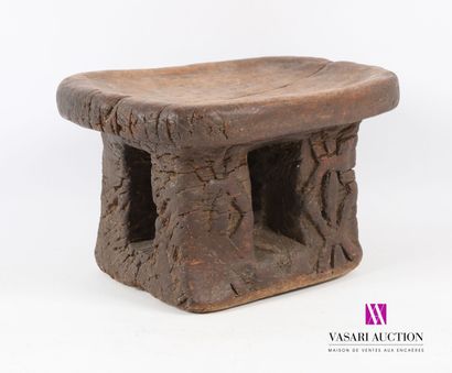 null CAMEROON - BAMILÉKÉ
Customary chief's stool in carved wood, the slightly hollowed...