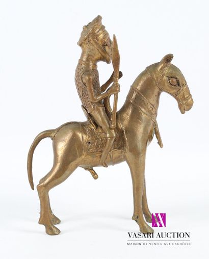 null CAMEROON
Warrior on horseback in gilt patina bronze 
20th century
Height Height...