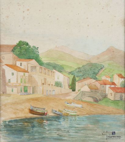 null DROUJON Jean L. (1876-1942) 
Vue de Collioure
Aquarelle
Signé et daté juin 1934...