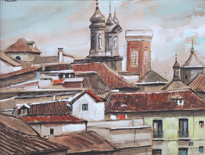 null TAULER SMENOTA Carlos (1911-1988)
Vue des toits et de la tour de la cathédrale...