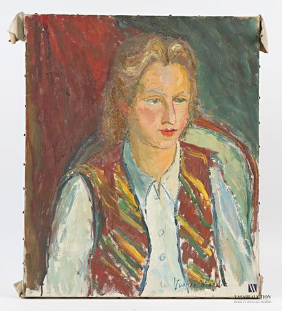 null MONDIN Yvonne (1898-1967)
Portrait de femme 
Huile sur toile
Signée en bas à...