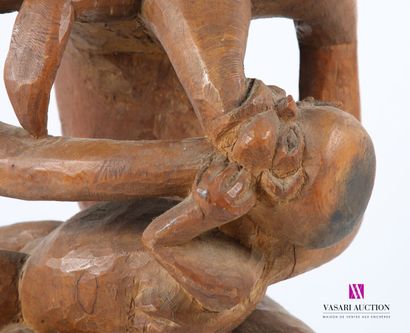 null Woman nursing her child seated on a carved wooden stool
20th century
Height...