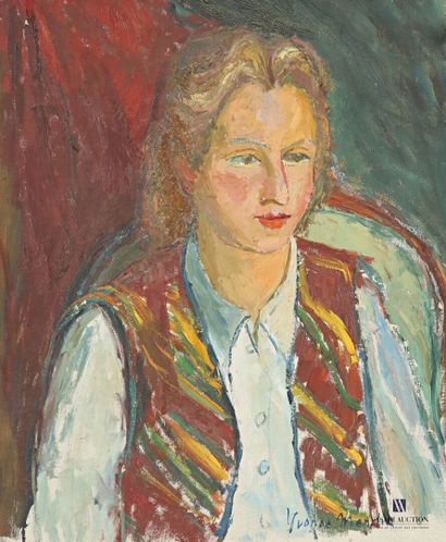 null MONDIN Yvonne (1898-1967)
Portrait de femme 
Huile sur toile
Signée en bas à...