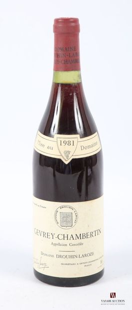 null 1 bouteille	GEVREY CHAMBERTIN mise Dom. Drouhin-Laroze Prop.		1981
	Et. un peu...