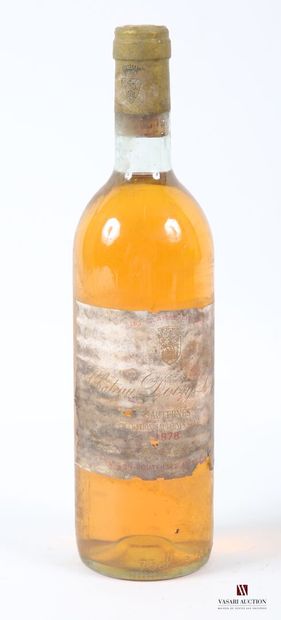 null 1 bouteille	Château DOISY DAENE	Sauternes CC	1978
	Et. fanée, tachée et usée...