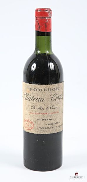 null 1 bouteille	Château CERTAN DE MAY	Pomerol	1955
	Et. tachée (1 petite déchirure)....