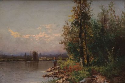 null GODCHAUX Alfred (1835-1895)

Pêcheur en bord de rivière

Huile sur toile

Signée...