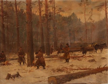 null ZYGMUNTOWICZ Ignacy (vers 1875 - 1947)

La coupe du bois

Huile sur toile

Signée...