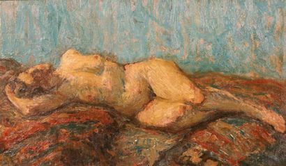 null BAES Emile (1879 - 1954)

Femme nue allongée

Huile sur panneau

Signée en bas...