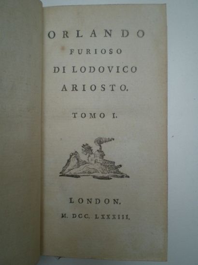 null ARIOSTE Ludovico. Orlando furioso.

Londres, 1783, 4 volumes reliés plein veau,...