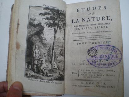 null BERNARDIN DE SAINT-PIERRE. Etudes de la Nature.

Paris, Didot, 1791, 6 volumes...