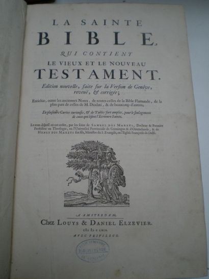 null [BIBLE PROTESTANTE]. La Sainte-Bible en français. Edition nouvelle faite sur...