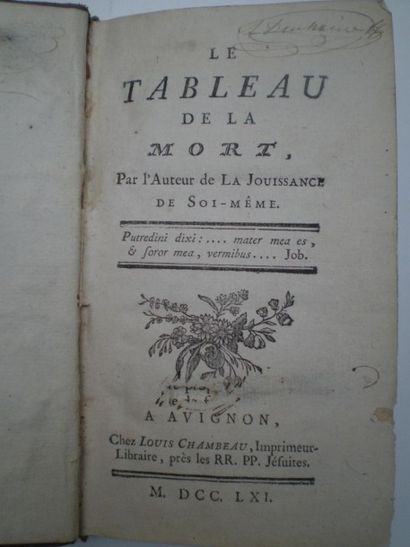 null CARACCIOLI Louis-Antoine de. Tableau de la Mort, par l'auteur de la jouissance...