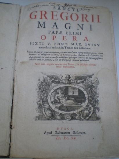 null GREGOIRE LE GRAND. Opera.

Balthazarem Duaci, 1615, in folio relié plein veau...
