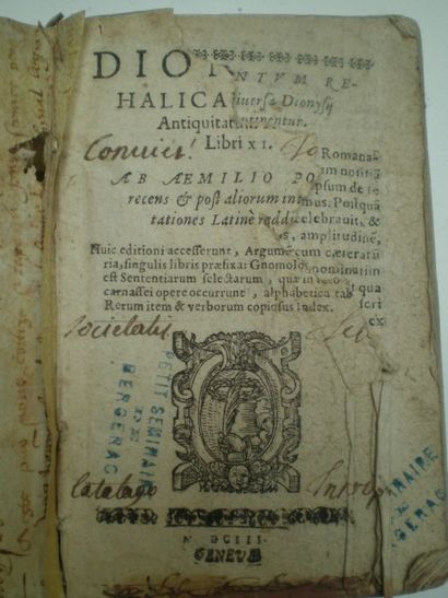 null Denis d'HALICARNASSE . Antiquitatum romanarum...

Genève, Stoer 1603, relié...