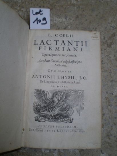 null LACTANCE. Opera quae extant, cum notis Antonii Thysii.

Lugduni Batav, Officina...