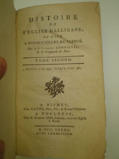 null LONGUEVAL Jacques. Histoire de l'Eglise Gallicane.

Nîmes, Sens, Toulouse, 1782,...
