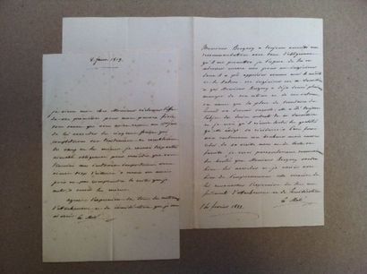 null MOLE Mathieu, comte (1781-1855), Conseiller d'Etat.

Deux lettres autographes...
