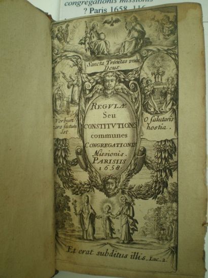 null Regulae seu constitutiones communes congretationis missionis.

Paris, 1658,...