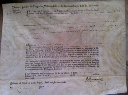 Quittance de rente signée par Jean de Turmenyes...