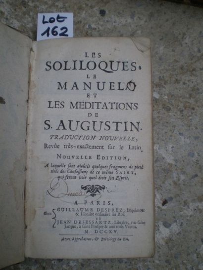 null SAINT AUGUSTIN. Les Soliloques, le Manuel et les Méditations de S. Augustin...
