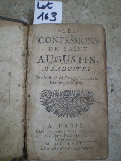 null SAINT AUGUSTIN. Les Confessions.

Paris, Hérissant, 1681, relié plein veau usagé,...