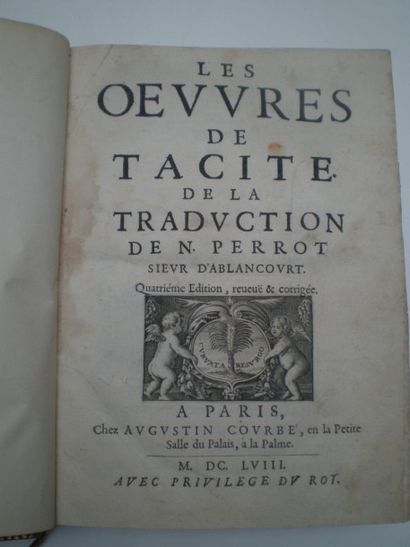 null TACITE. Les Oeuvres. Traduction de W. Perrot. Suivi de l'Histoire de Tacite...