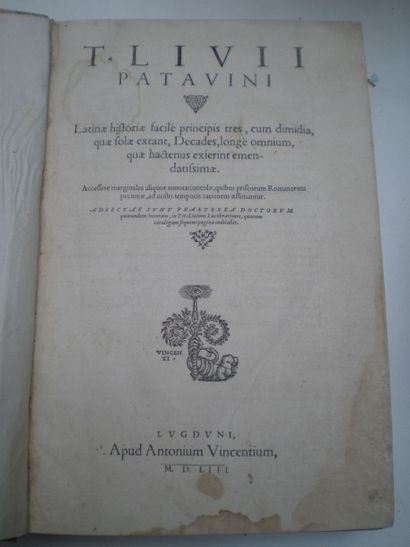 null TITE-LIVE. Latinae historiae.

Lyon, Vincentium, 1553. 580 pages avec annexes...