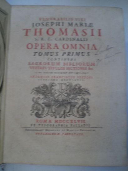 null Giuseppe Maria TOMASI (saintus). Opera omnia.

Rome, Palladius, 1747, 7 tomes...