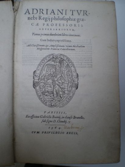 null TURNEBE Adrien. Adversariorum.

Paris, Buony, 1564, 2 tomes en un volume relié...