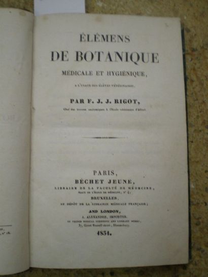 null RIGOT (F.J.J.). Elemens de Botanique Médicale et Hygiénique.

Paris, Bechet,...