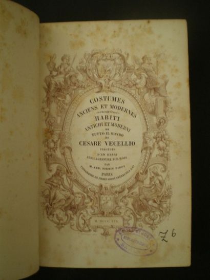 null VECELLIO Cesare. Costumes anciens et modernes.

Paris, Firmin-Didot, 1859-1860,...