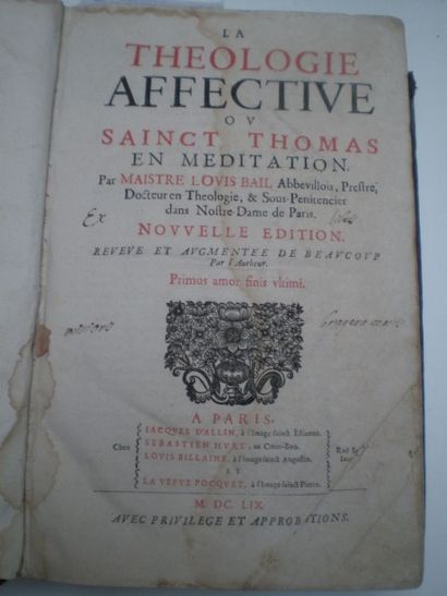 null BAIL Louis. La Théologie affective ou Saint Thomas en méditation.

Paris, Jacques,...