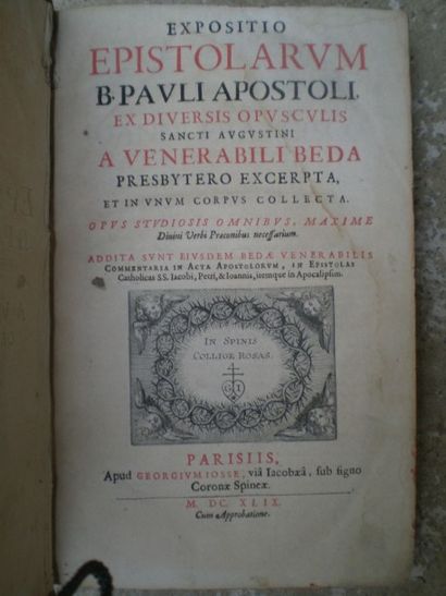 null BEDE LE VENERABLE (Saint). Expositio epistolarum D. Pauli apostoli ex diversis...