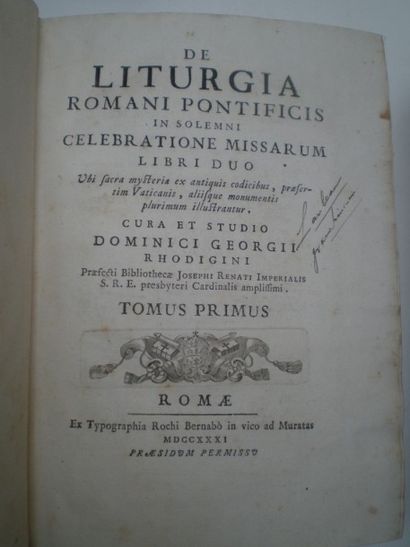 null GEORGIUS Dominicus. De Liturgia Romani Pontificis in solemni celebratione missarum...

Rome,...