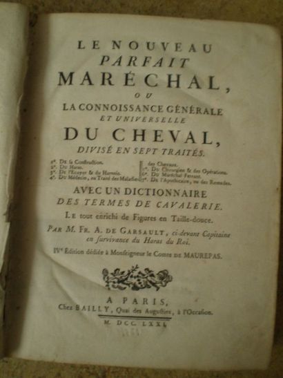 null GARSAULT François Alexandre de. Le Nouveau Parfait Maréchal ou la Connoissance...