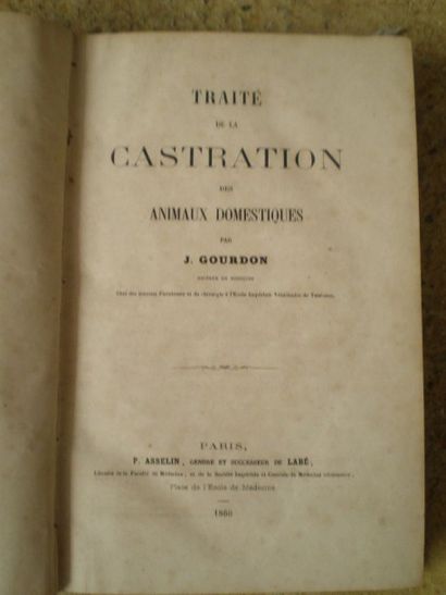 null GOURDON. Traité de la castration des animaux domestiques.

Paris, Asselin, 1860,...