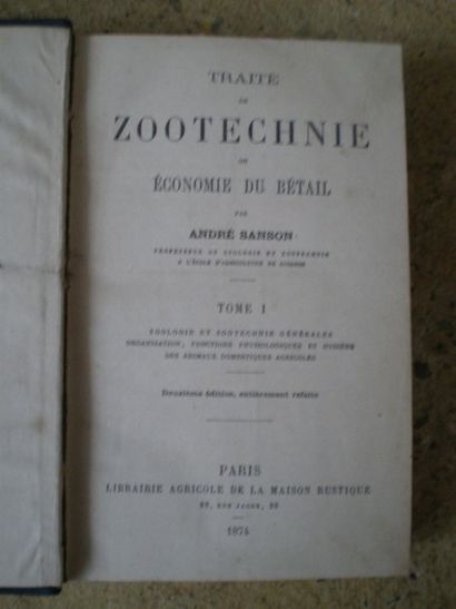 null SANSON André. Traité de Zootechnie ou Economie du bétail.

Paris, 1874-1888,...
