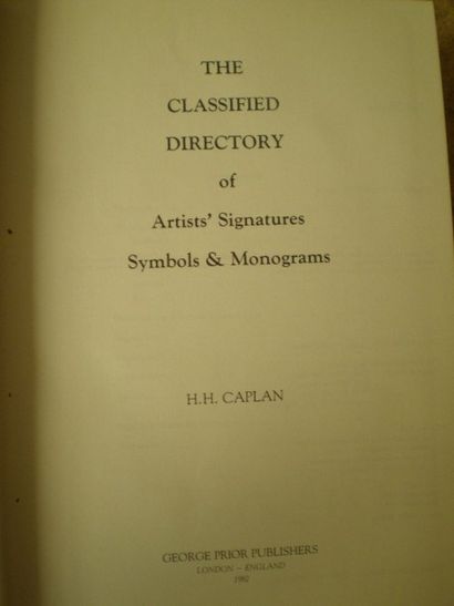 null CAPLAN. The Classified Directory of Artists’ Signatures Symbol & Monograms.

Londres,...