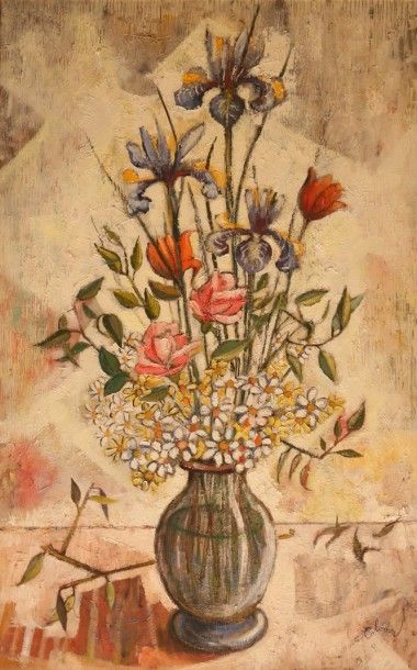 null COLOMER Guy (1919-2004)

Bouquet de fleurs sur un entablement

Huile sur toile

Signée...