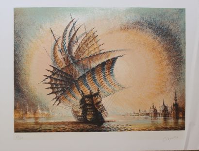 null CLAYETTE Pierre (1930-2005) d'après

Voile orange

Lithographie originale en...