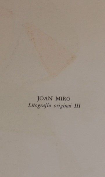 null MIRO Joan (1893-1983) d'après

Joan Miro - Lithographies originales. III

Tirée...