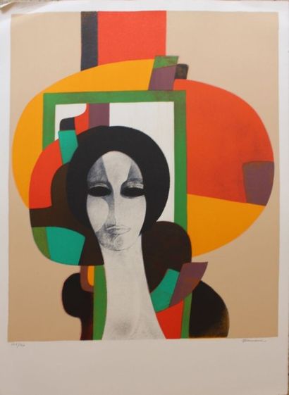 null MINAUX André (1923-1986) d'après

Portrait de femme 

Lithographie originale...